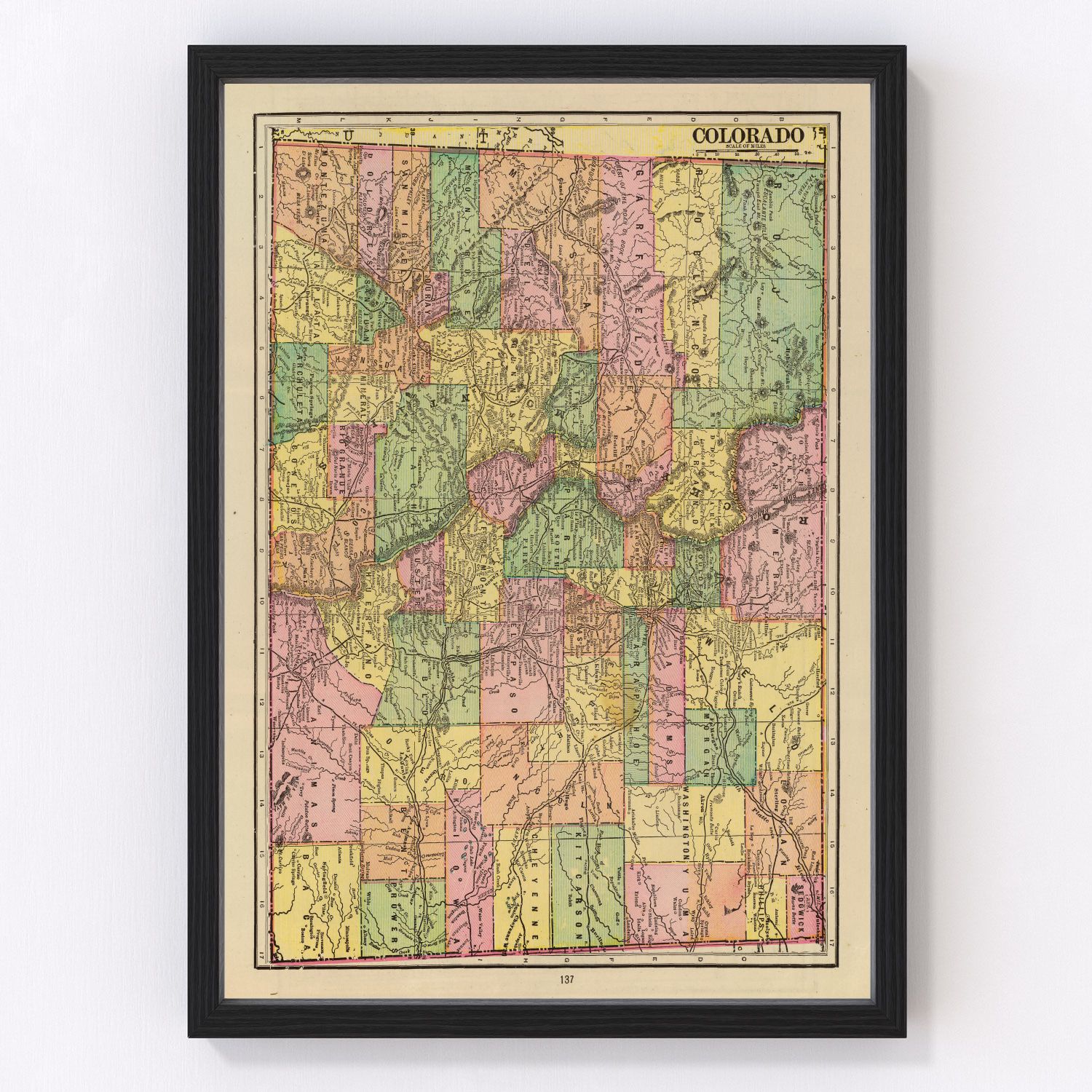 Vintage Map of Colorado 1909