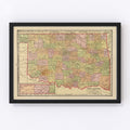 Vintage Map of Oklahoma 1909