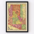 Vintage Map of Arizona 1909