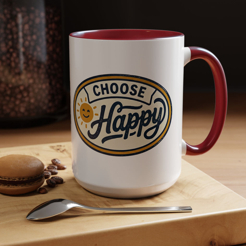 Choose Happy Coffee Mug — Inspirational Ceramic Accent Mug (11/15oz)