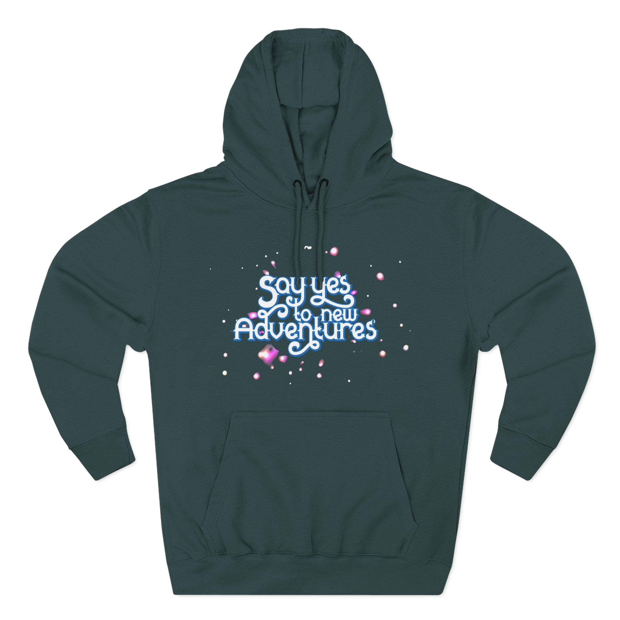 Hoodie — 'Say yes to New Adventures' Pastel Graphic Fleece Hoodie