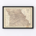Vintage Map of Missouri 1842
