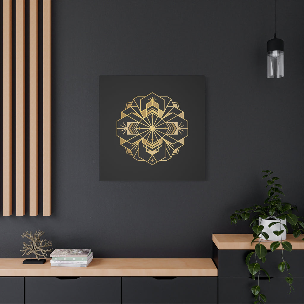 Gold Geometric Mandala Canvas