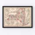Vintage Map of New York 1861