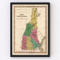 Vintage Map of New Hampshire 1824