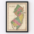 Vintage Map of New Jersey 1824