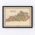 Vintage Map of Kentucky 1824