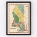Vintage Map of Mississippi 1824