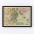 Vintage Map of Boston, Massachusetts 1838