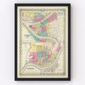 Vintage Map of Cincinnati, Ohio 1856