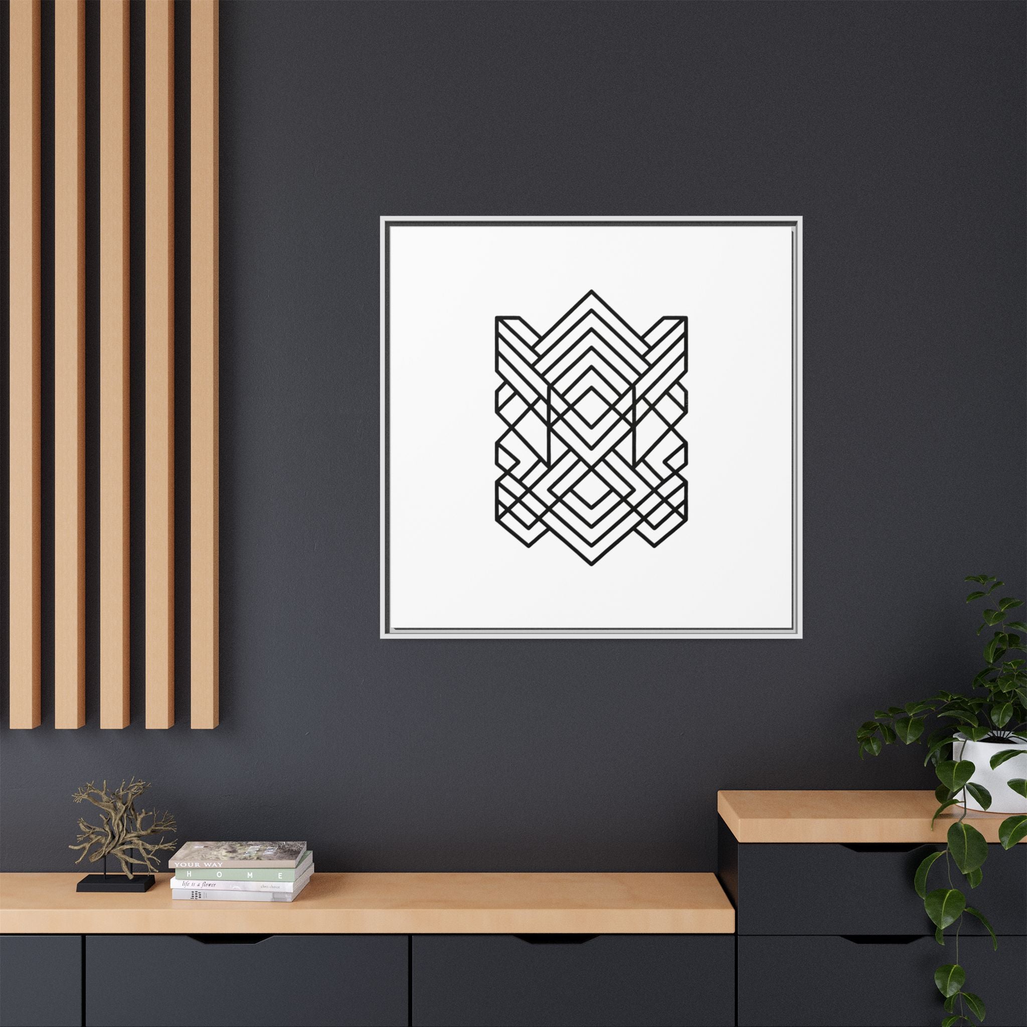 Framed Geometric Art Canvas
