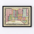 Vintage Map of Philadelphia, Pennsylvania 1860