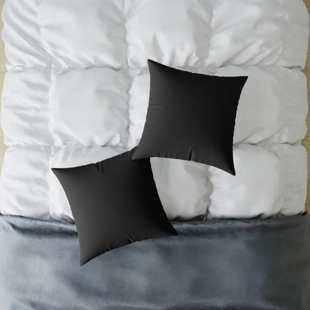 Black Square Throw Pillow - Minimal Modern Accent Cushion for Living Room & Bedroom