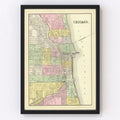 Vintage Map of Chicago, Illinois 1890
