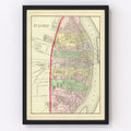 Vintage Map of Saint Louis, Missouri 1890