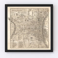 Vintage Map of Philadelphia, Pennsylvania 1844