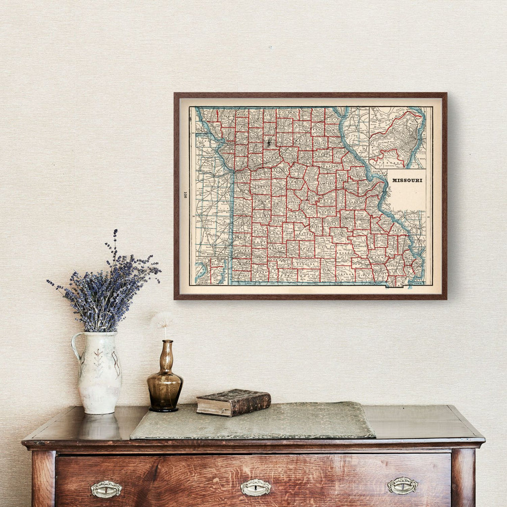 Vintage Map of Missouri 1893