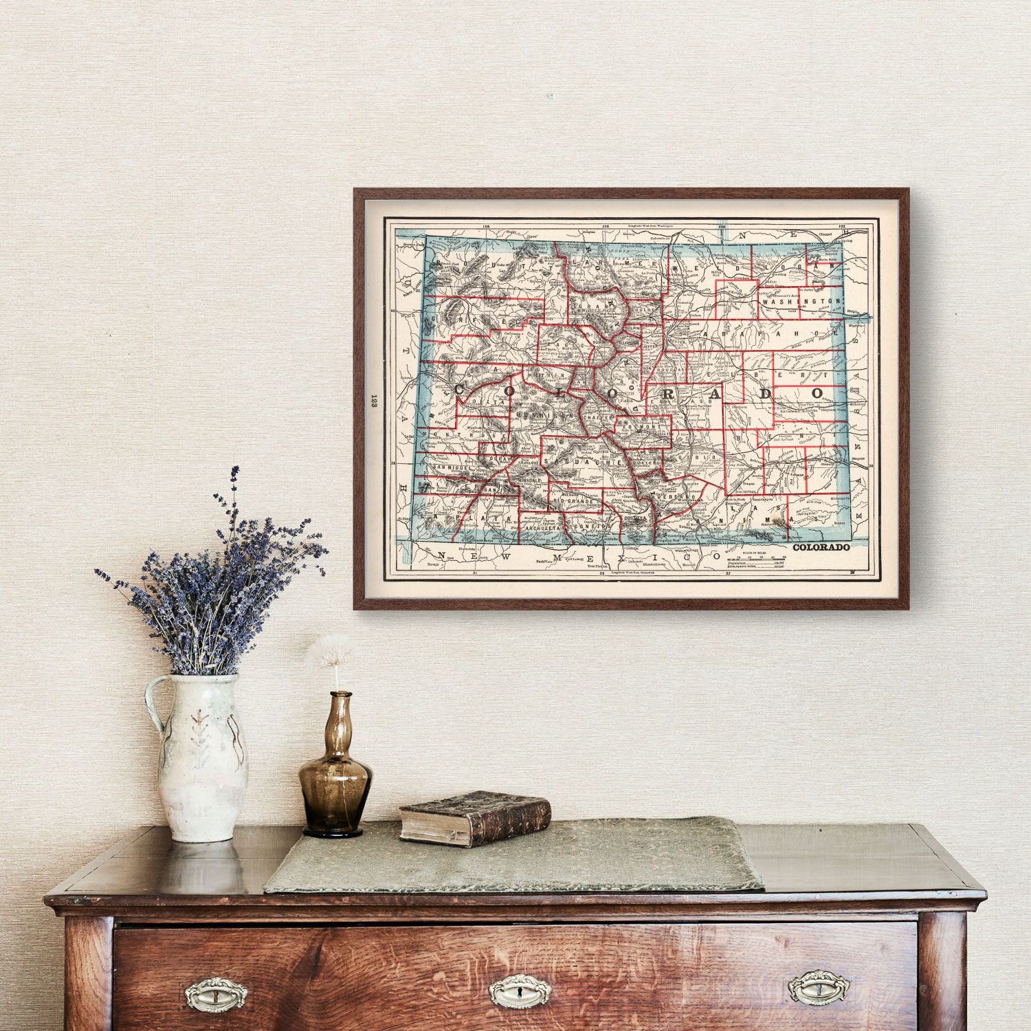 Vintage Map of Colorado 1893