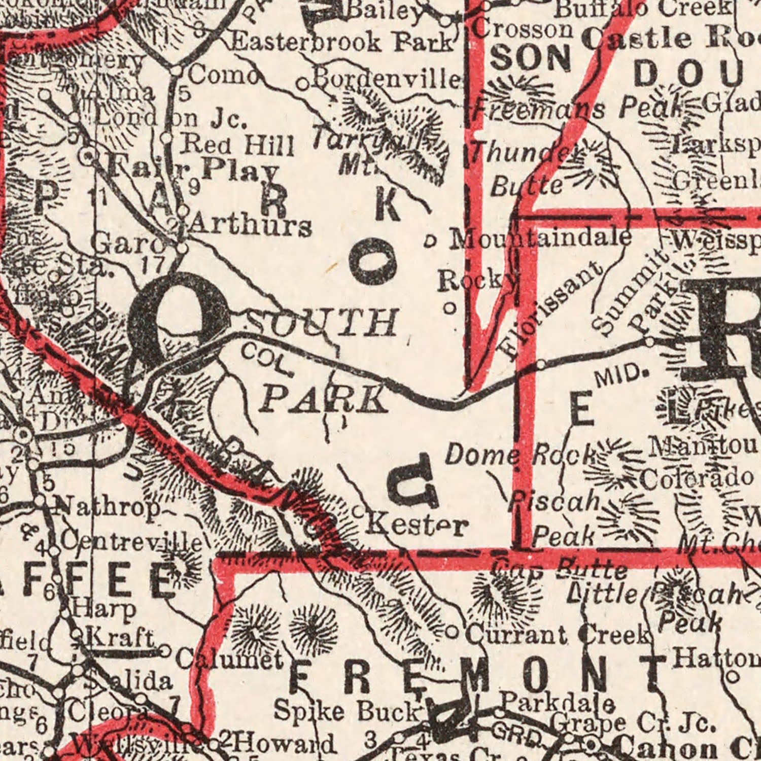 Vintage Map of Colorado 1893