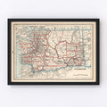 Vintage Map of Washington 1893