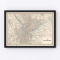 Vintage Map of Philadelphia, Pennsylvania 1893