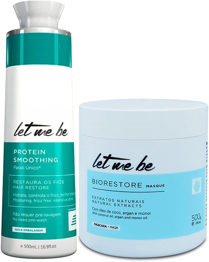 Let Me Be Protein Smoothing & Biorestore Mask. Frizz‑Free Shine Treatment Kit 16.9fl.oz  2 x 500ml