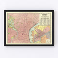 Vintage Map of Philadelphia, Pennsylvania 1897