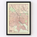 Vintage Map of Baltimore, Maryland 1897