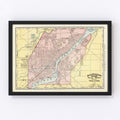 Vintage Map of Toledo, Ohio 1897