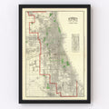 Vintage Map of Chicago, Illinois 1897