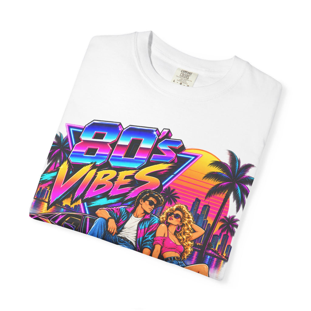 80s Vibes retro car scene T-shirt | neon palm sunset