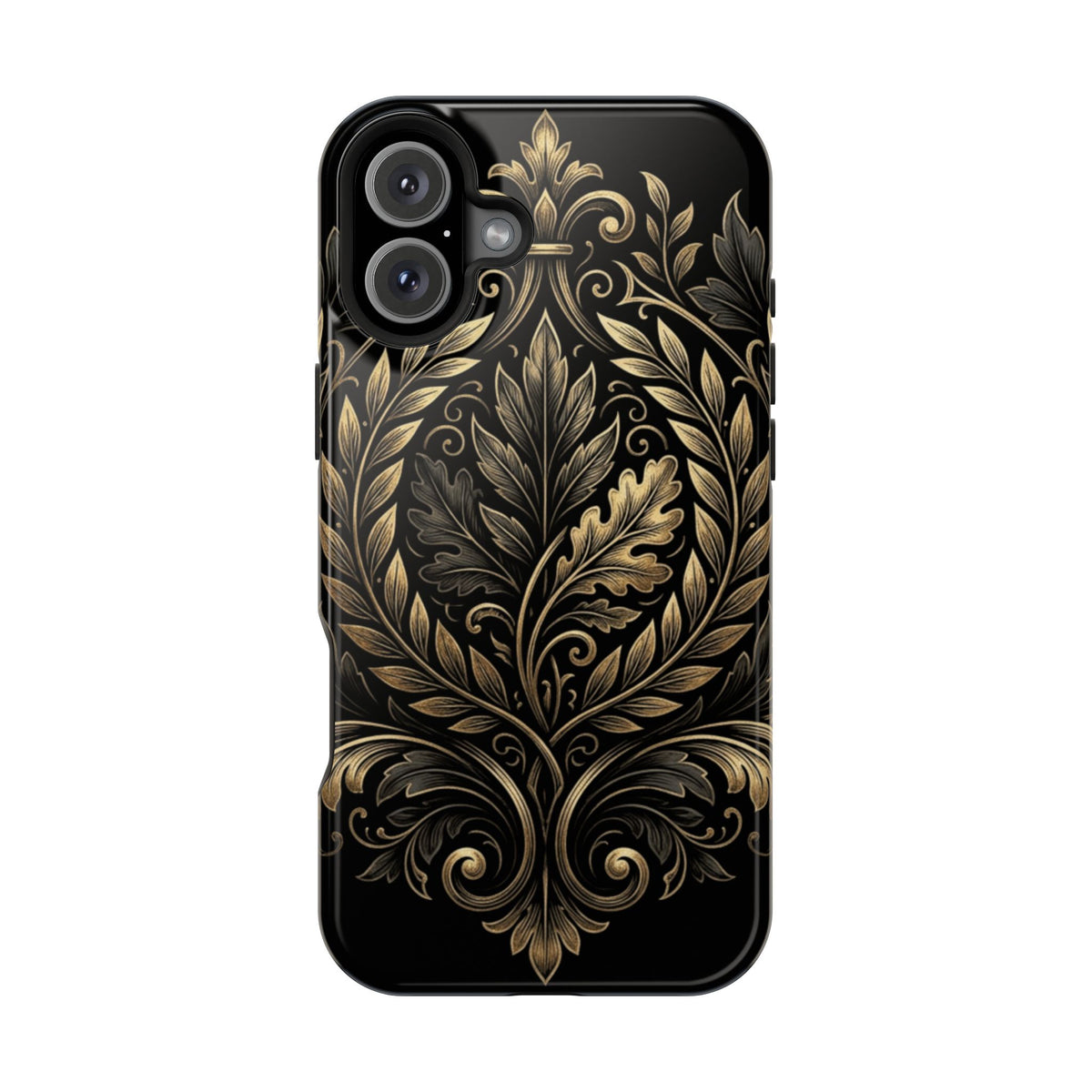 Baroque Gold Leaf Phone Case — Impact-Resistant Protective Cover