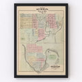 Vintage Map of Austin, Minnesota 1874