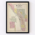 Vintage Map of Sauk Centre, Minnesota 1874