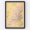 Vintage Map of Rockland, Maine 1894