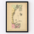Vintage Map of Scarborough, Maine 1894