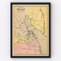 Vintage Map of Belfast, Maine 1894