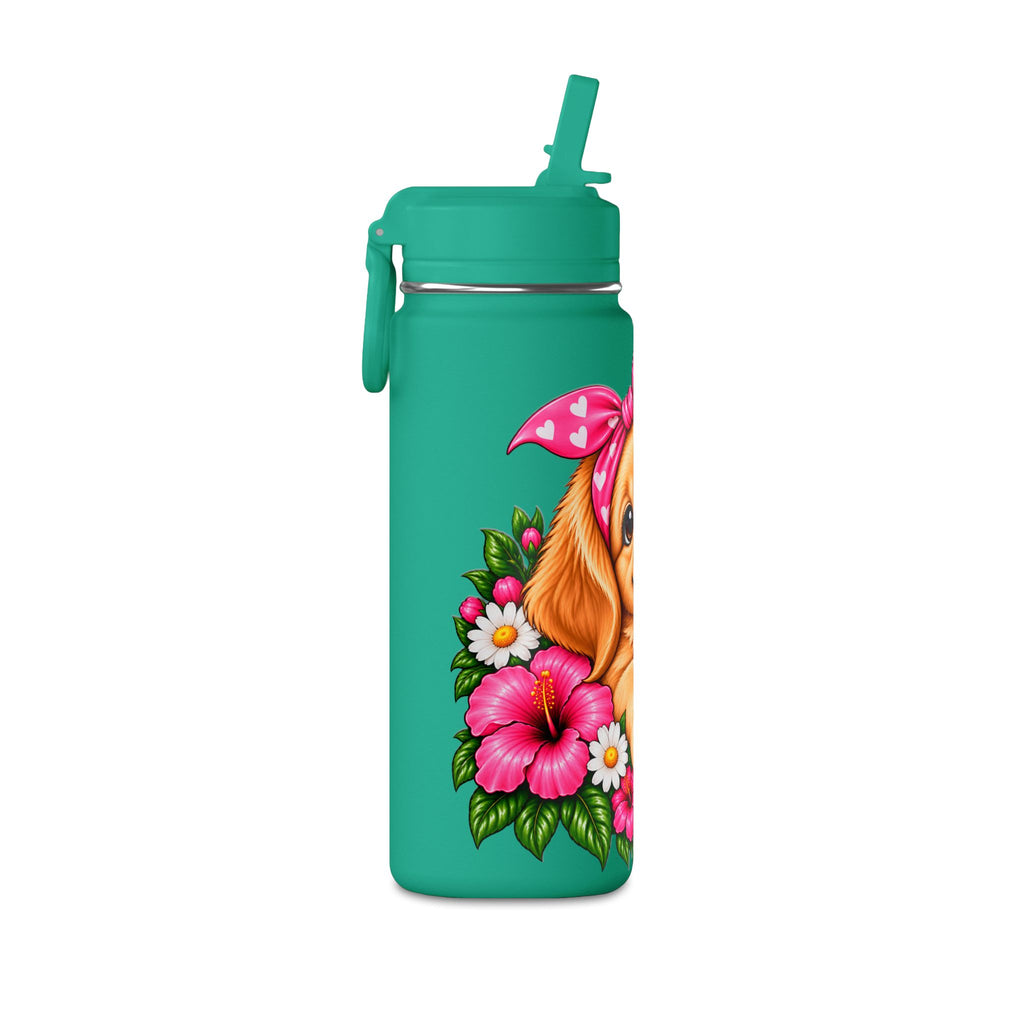 Puppy Floral 20oz Water Bottle