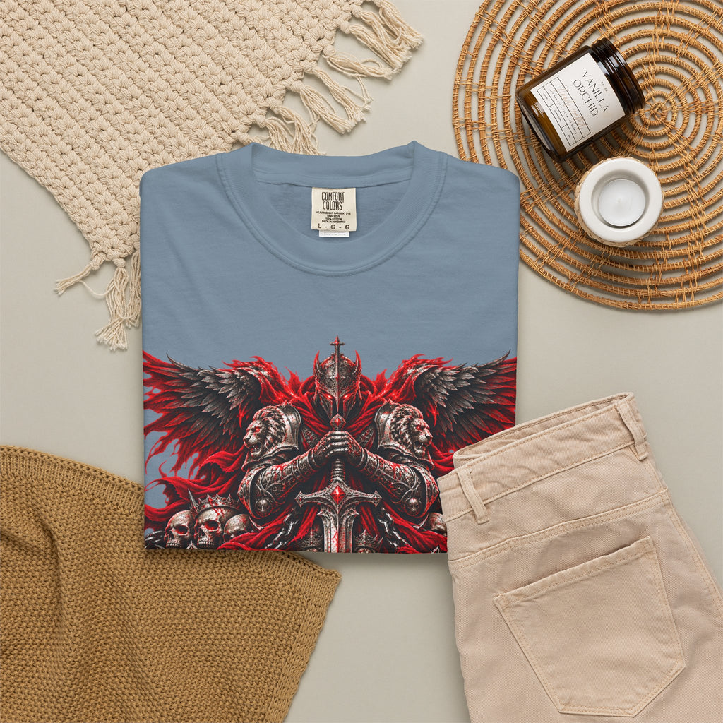 Strength Warrior T-Shirt — Gothic Skull Wings Graphic Tee