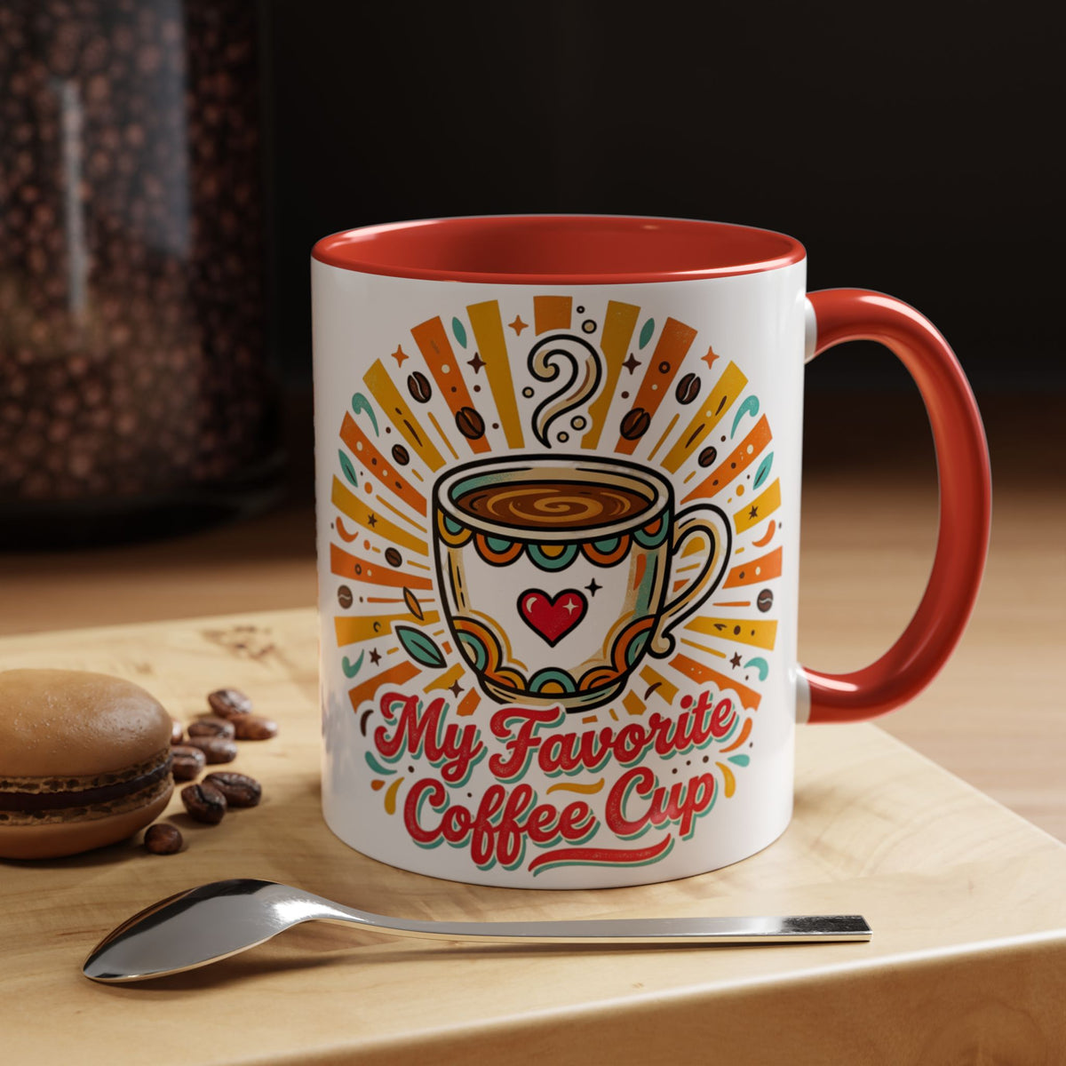 My Favorite Coffee Cup Accent Mug — Colorful Ceramic Coffee Mug (11/15oz)