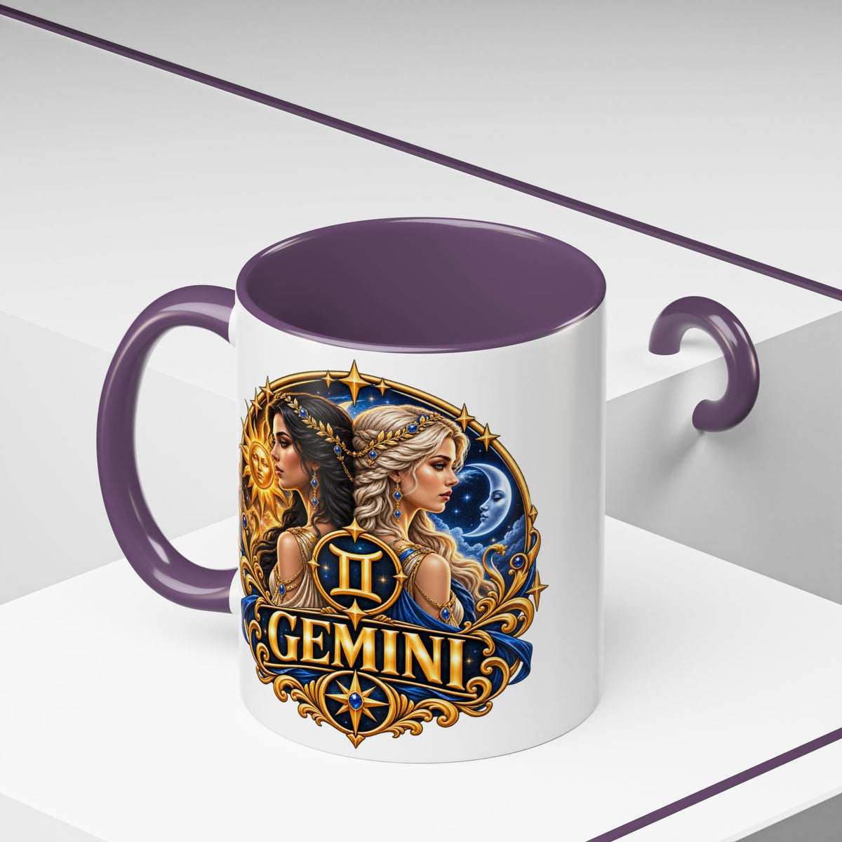 Gemini Zodiac Coffee Mug — Gemini Sign Astrology Accent Mug (11/15oz)