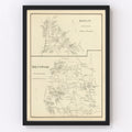Vintage Map of Brentwood, New Hampshire 1892
