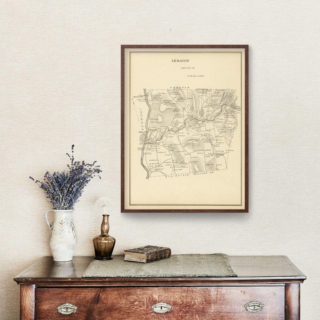 Vintage Map of Lebanon, New Hampshire 1892