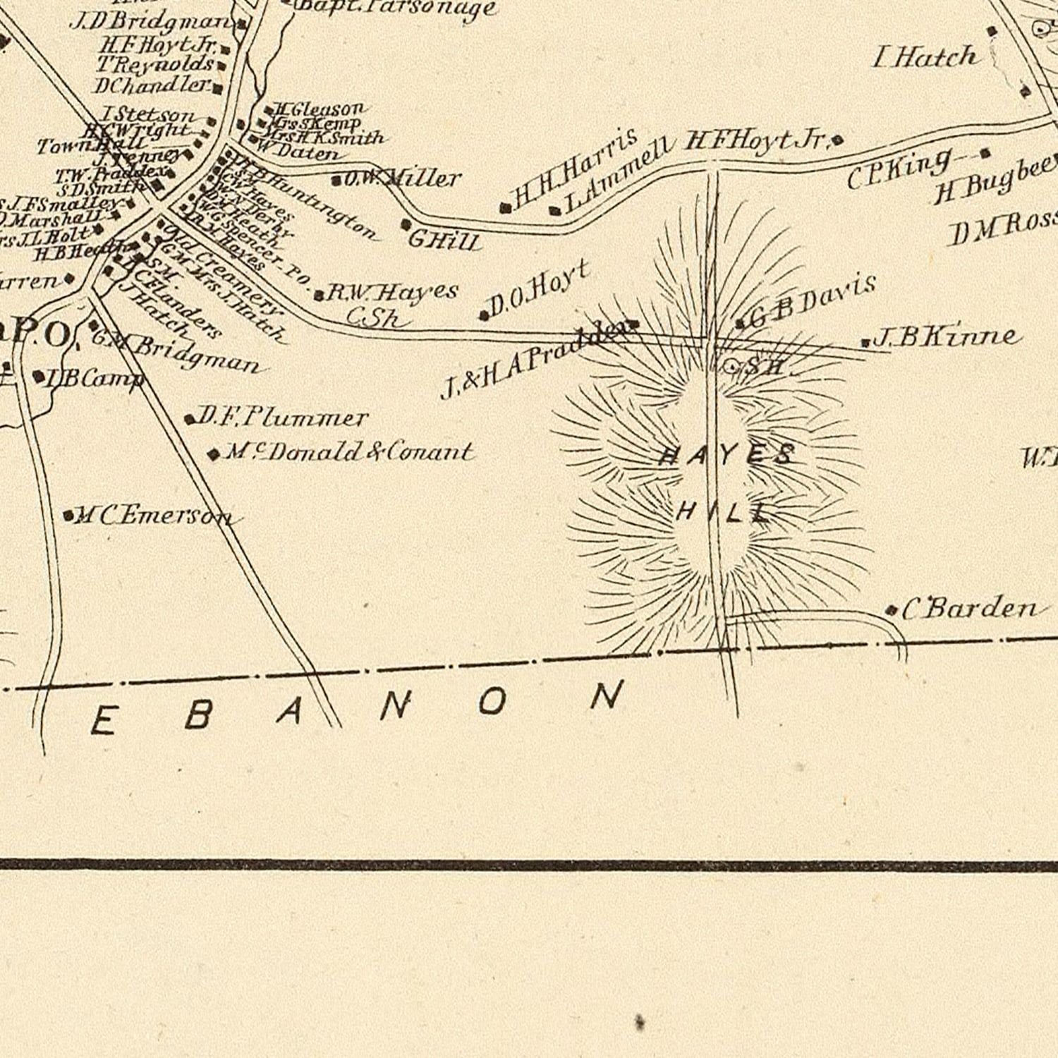 Vintage Map of Hanover, New Hampshire 1892
