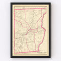 Vintage Map of Rochester, New Hampshire 1892