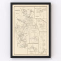 Vintage Map of Moultonville, New Hampshire 1892