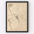 Vintage Map of Rutland, Vermont 1876