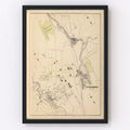 Vintage Map of Saint Johnsbury, Vermont 1876