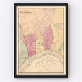 Vintage Map of Haverhill, Massachusetts 1871