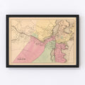Vintage Map of Salem, Massachusetts 1871